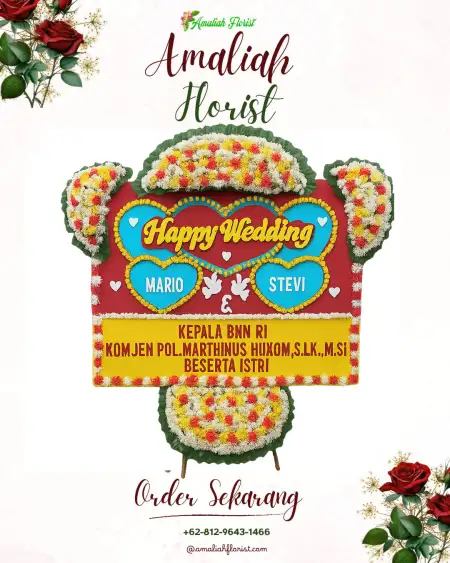 Papan Bunga Pernikahan Telaga